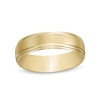 Thumbnail Image 0 of Men's 6.0mm Brushed Stepped Edge Wedding Band in 14K Gold - Size 10
