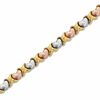 10K Tri-Colour Gold "X" and Heart Stampato Bracelet