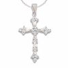 Thumbnail Image 0 of 0.50 CT. T.W. Diamond Miracle Cross Pendant in 10K White Gold