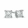 Thumbnail Image 1 of 0.50 CT. T.W. Square-Cut Diamond Solitaire Crown Royal Stud Earrings in 14K White Gold