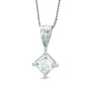 Thumbnail Image 0 of 0.25 CT. Princess-Cut Diamond Solitaire Crown Royal Pendant in 14K White Gold (J/I3)