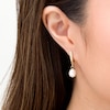 Thumbnail Image 2 of 7.0-8.0mm Baroque Freshwater Cultured Pearl Drop Earrings in 14K Gold