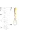 Thumbnail Image 3 of 7.0-8.0mm Baroque Freshwater Cultured Pearl Drop Earrings in 14K Gold