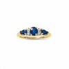 Thumbnail Image 1 of Oval Blue Sapphire Ring in 10K Gold with Diamond Accents