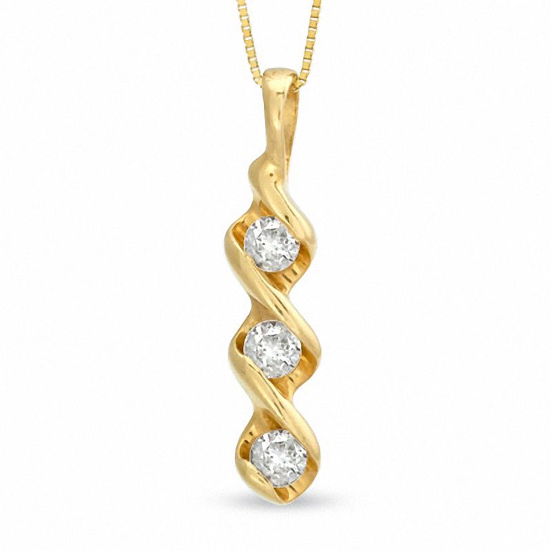 0.33 CT. T.W. Diamond Three Stone Pendant in 14K Gold|Peoples Jewellers