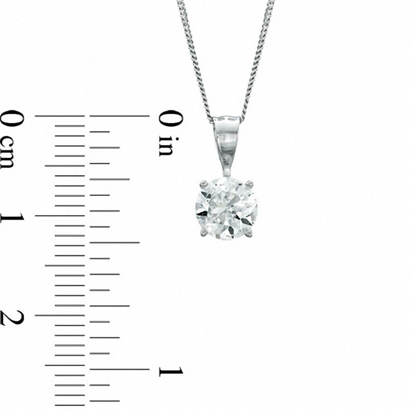 1.00 CT. Certified Diamond Solitaire Crown Royal Pendant in 14K White Gold (J/I3)