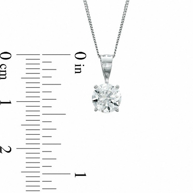 Main Image 2 of 1.00 CT. Certified Diamond Solitaire Crown Royal Pendant in 14K White Gold (J/I3)