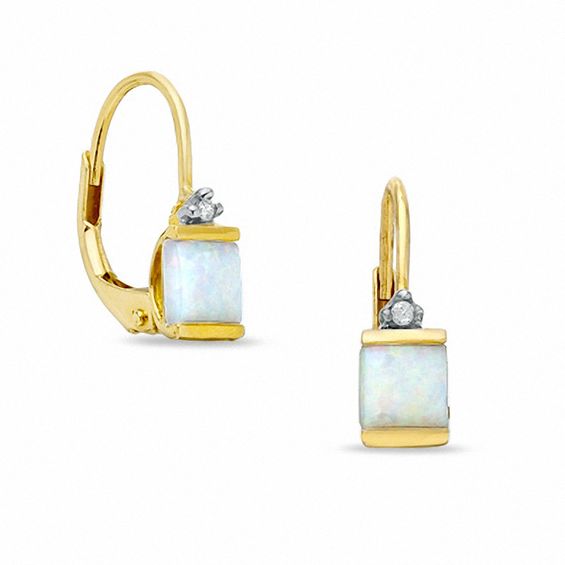 square opal earrings