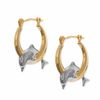 Thumbnail Image 1 of 14K Two-Tone Gold Dolphin Hoop Earrings