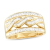 0.50 CT. T.W. Round and Baguette Diamond Swirl Band in 10K Gold