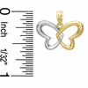 Double Heart Butterfly Charm in 10K Two-Tone Gold