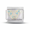 Thumbnail Image 0 of Enamel Blue Butterfly Italian Charm in Stainless Steel with 18K Gold-Tone Accents