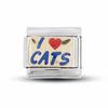 Thumbnail Image 1 of Enamel 'I Heart Cats' Italian Charm in Stainless Steel and 18K Gold-Tone Accents