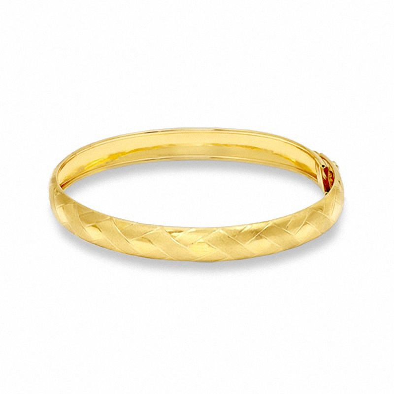 10K Gold 8.0mm Flexible X Bangle - 8.0"