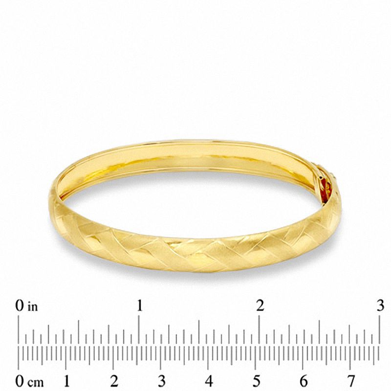 10K Gold 8.0mm Flexible X Bangle - 8.0"