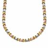 Thumbnail Image 1 of 10K Tri-Colour Gold "X" and Heart Stampato Necklace