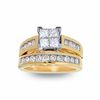 Thumbnail Image 1 of 1.50 CT. T.W. Quad Square-Cut Diamond Bridal Set in 14K Gold