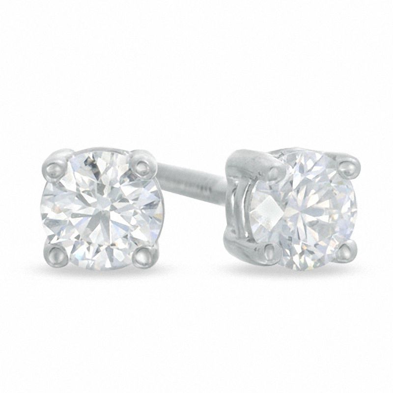 Main Image 1 of Celebration Canadian Lux® 0.50 CT. T.W. Certified Diamond Earrings in 18K White Gold (H-I/SI2)