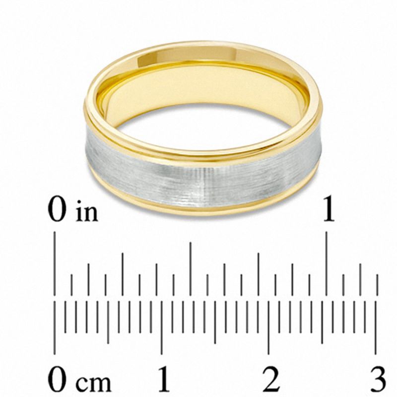 Main Image 3 of 7.0mm Concave Wedding Band in 14K Two-Tone Gold - Size 10