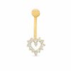 Thumbnail Image 1 of 014 Gauge Heart Belly Button Ring with Cubic Zirconia in 14K Gold