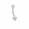 Thumbnail Image 1 of 014 Gauge Curved Barbell with Cubic Zirconia in 14K White Gold