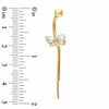Thumbnail Image 2 of Butterfly with Tail Belly Button Ring with Cubic Zirconia in 14K Gold