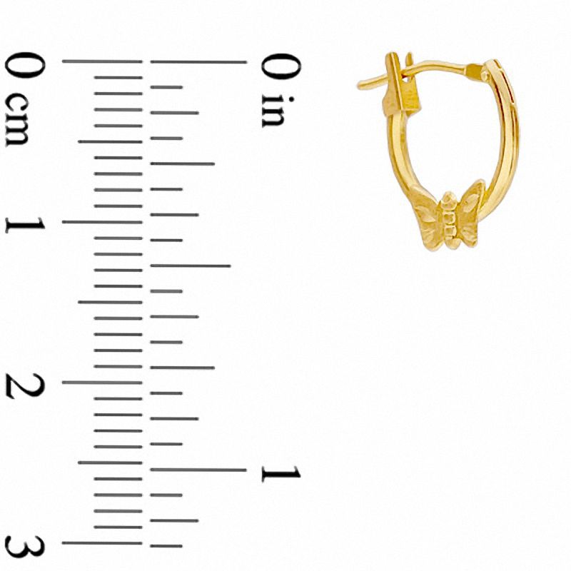 Main Image 2 of 14K Gold Hoop Earrings with Butterfly