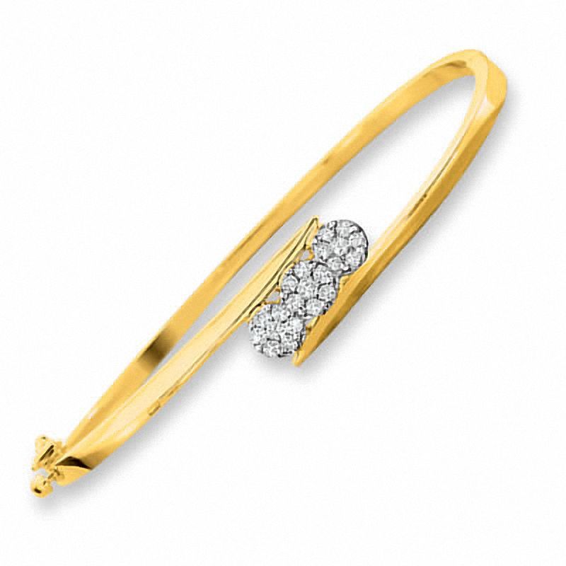 0.45 CT. T.W. Endless Diamond® Three Stone Bangle in 14K Gold|Peoples Jewellers