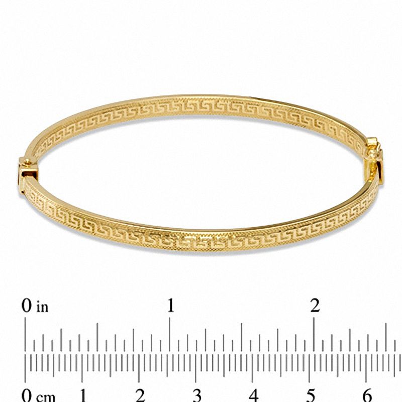 Main Image 2 of 4.0mm Greek Key Bangle in Hollow 14K Gold