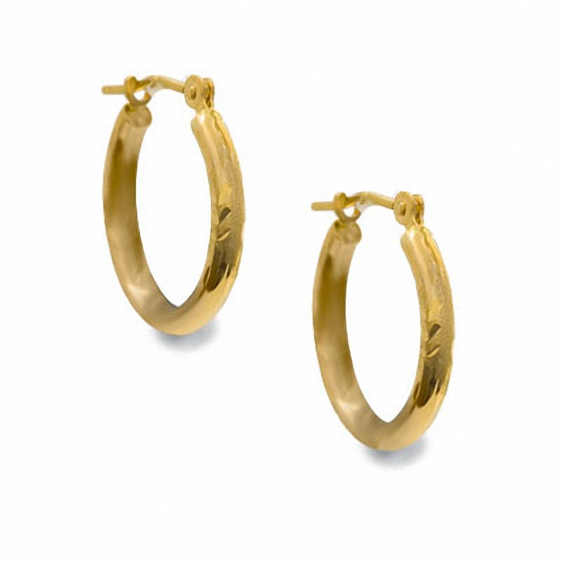 14K Gold 16mm Hoop Earrings