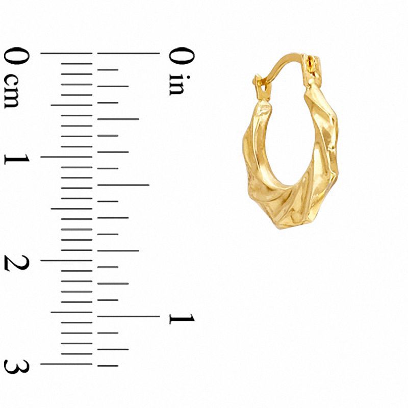 10K Two-Tone Gold Octagonal Hoop Earrings