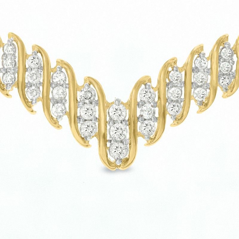 Main Image 2 of 4.00 CT. T.W. Diamond Swirl Necklace in 10K Gold