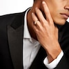 Thumbnail Image 2 of Men's 0.20 CT. T.W. Diamond Five Stone Slant Luxury Fit Wedding Band in 10K Gold