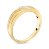 Thumbnail Image 2 of Men's Diamond Accent Slant Luxury Fit Wedding Band in 10K Gold
