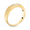 Thumbnail Image 3 of Men's Diamond Accent Slant Luxury Fit Wedding Band in 10K Gold