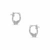 Thumbnail Image 1 of 14K White Gold 12.0mm Hoop with Butterfly Earrings