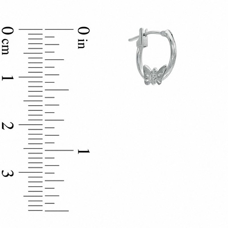 Main Image 2 of 14K White Gold 12.0mm Hoop with Butterfly Earrings
