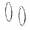 Thumbnail Image 0 of 25.0mm Diamond-Cut Hoop Earrings in 14K White Gold