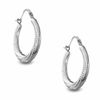 Thumbnail Image 1 of 14K White Gold Small Swirl and Bead Creole Hoop Earrings