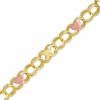 Thumbnail Image 1 of Child's Heart and "X" Bracelet in 10K Two-Tone Gold - 5.5"