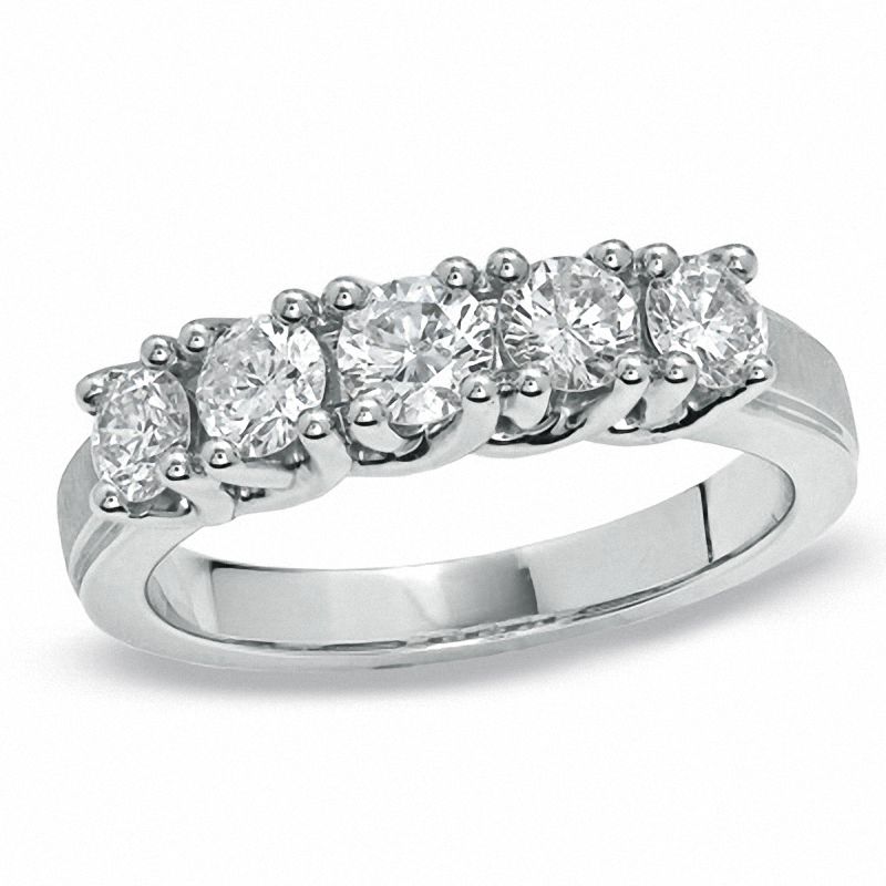 Main Image 1 of 1.00 CT. T.W. Diamond Five Stone Ring in 14K White Gold