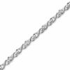 Thumbnail Image 1 of 0.12 CT. T.W. Diamond "X" Link Bracelet in 10K White Gold - 7.25"