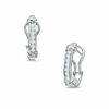 0.25 CT. T.W. Diamond Channel X Hoop Earrings in 10K White Gold