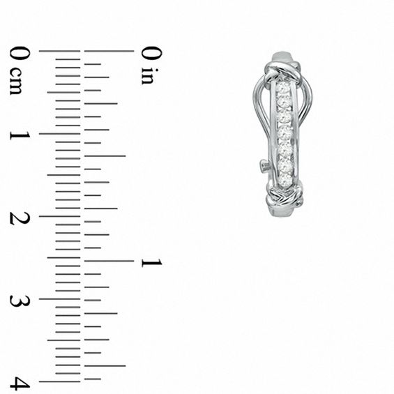 0.25 CT. T.W. Diamond Channel X Hoop Earrings in 10K White Gold