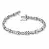 Thumbnail Image 2 of 1.00 CT. T.W. Diamond Channel "X" Bracelet in 10K White Gold