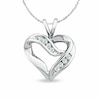 Thumbnail Image 0 of 0.11 CT. T.W. Diamond Crossover Heart Pendant in 10K White Gold