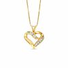 Thumbnail Image 0 of 0.11 CT. T.W. Diamond Crossover Heart Pendant in 10K Gold