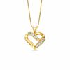 Thumbnail Image 1 of 0.11 CT. T.W. Diamond Crossover Heart Pendant in 10K Gold