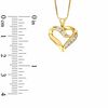Thumbnail Image 1 of 0.11 CT. T.W. Diamond Crossover Heart Pendant in 10K Gold