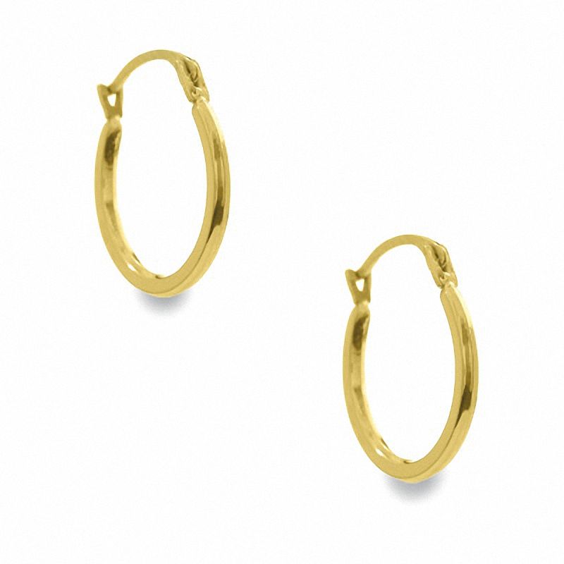 14K Gold 15mm Square Hoop Earrings|Peoples Jewellers